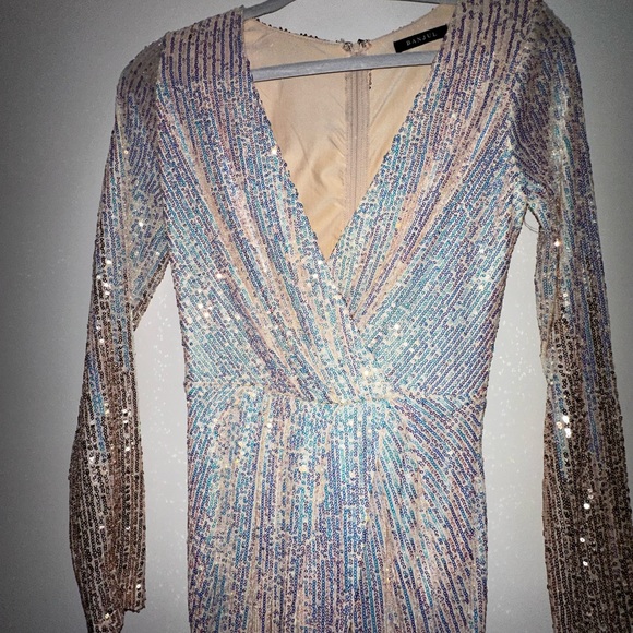 Sequin Prom Wrap Dress - Picture 4 of 5